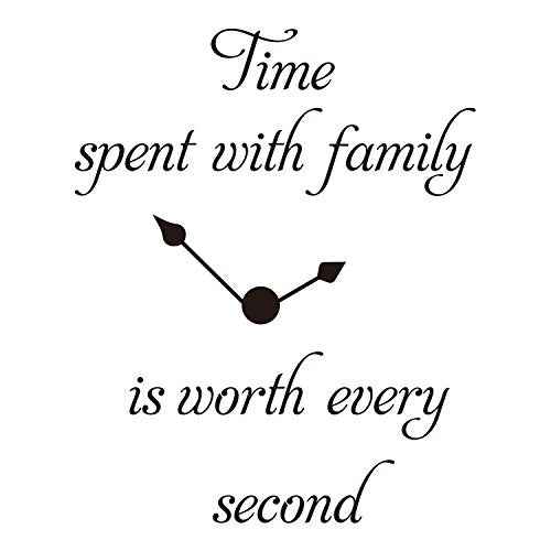 Time Spent with Family is Worth Every Second Clock Decal Vinyl Wall Sticker Room D?cor Words