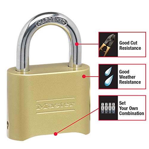 Master Lock Brass Combination Padlock 4-Pack Outdoor Gate Lock 175EC4