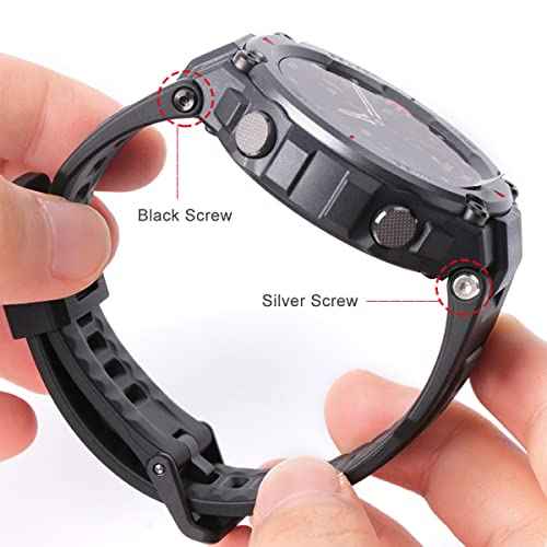 Lijinlan Compatible with Amazfit T-Rex/T-Rex Pro Screw Rod Accessory, 2Pcs Stainless Steel Link Bar Replacement Screws with 2Pcs Screwdrivers Removal Tool for Amazfit T Rex Accessory (Black)