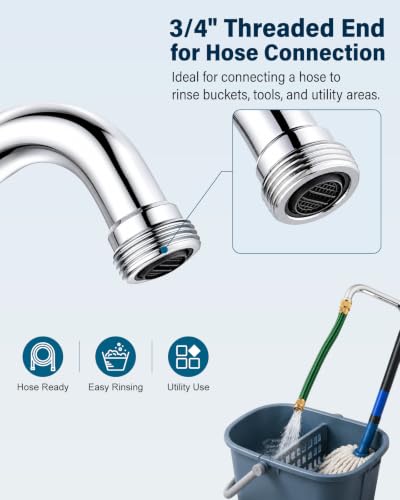 4-Inch Centerset Utility Sink Faucet with 3/4-Inch Spout Thread, Chrome