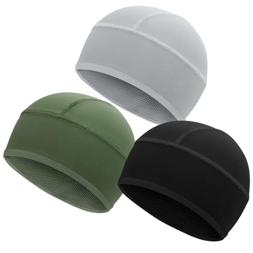 3 Pack Cooling Hard Hat Liner Skull Cap, Mesh Sweat Wicking Helmet Liners, Under Hardhats Cap for Men Women