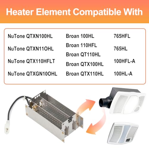 Nutone S97020888 Heating Element Replacement for Bathroom Fan/Heater