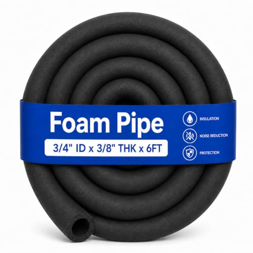 CARGEN 3/4" ID Foam Pipe Insulation for 3/4" OD HVAC AC Refrigerant Lines - 6ft Variation