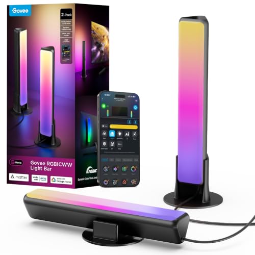Govee Smart Light Bar RGBICWW TV Backlight for Living Room & Gaming - Black