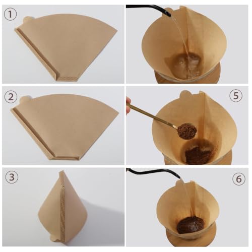 Prudiut 200 Count #4 Cone Coffee Filters U4/200Pcs for Ninja & Drip Coffee Makers