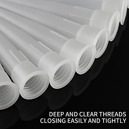 36Pcs Plastic Caulk Nozzles, Caulk Extension Nozzle Tip Replacement for Sausage Caulking Gun (White)