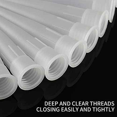 36Pcs Plastic Caulk Nozzles, Caulk Extension Nozzle Tip Replacement for Sausage Caulking Gun (White)