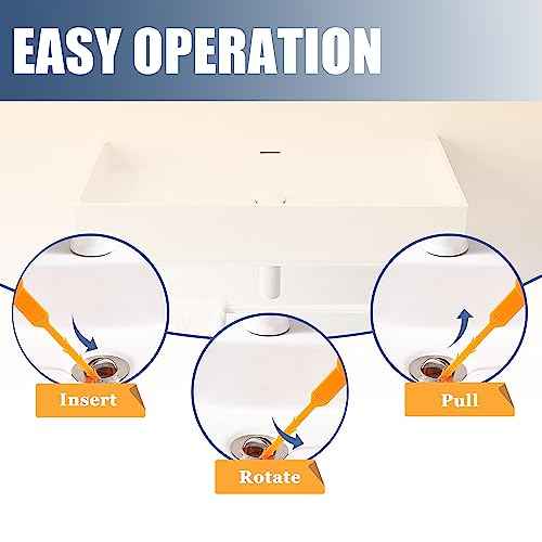 8 Pack 25inch Drain Snake Clog Remover, Drain Hair Remover, Sink Snake Drain Auger Cleaner Tool For Bath Tub, Toilet, Kitchen Sink, Sewer