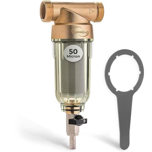 iSpring WSP-50 Spin Down Sediment Water Filter — 50 Micron, Whole House Prefilter, Classic Series