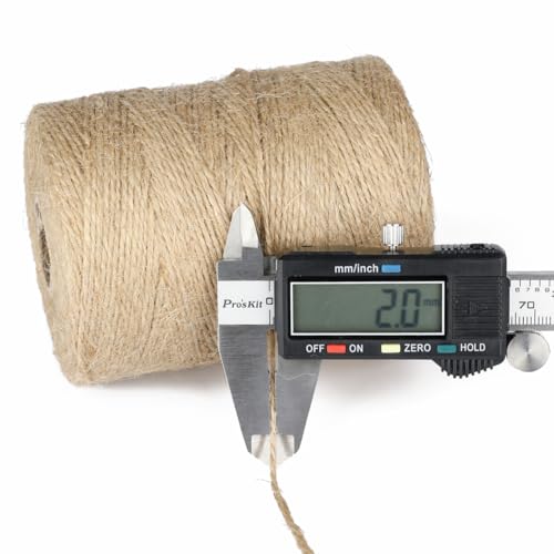 KINGLAKE Natural Jute Twine String Brown 2mm x 656 Feet for Crafts Gift Wrapping Garden