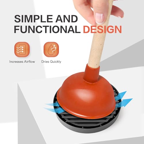 Bathroom Plunger Tray - Ventilated Drip Catcher for Toilet Plungers, Quick Drying