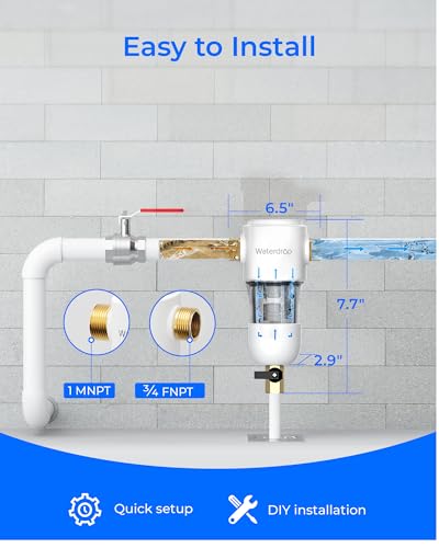 Waterdrop PF01 Spin Down Sediment Filter 50 Micron, Stainless Steel, NSF Certified