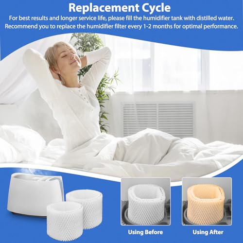 Extolife 6 Pack WF2 Humidifier Filters for Vicks – White