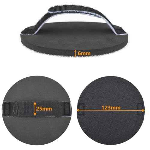 5" Hook and Loop Pad for Hook & Loop Grip Abrasive Discs, Round Multi-Use Hand Sanding Pad, Hand Sanding Holder, Sandpaper Pads
