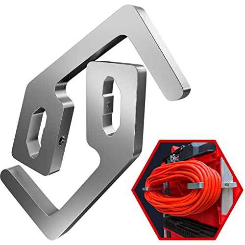 Packout Extension Cord Holder for Alpha Rail System Compatible with Milwaukee Packout Tool Box - Fits Packout Organizers - Perfect Packout Accessories Upgrade & Packout Mods Solution - Silver