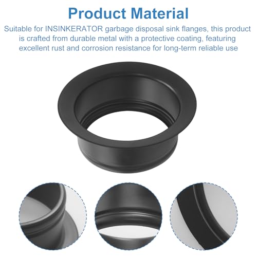 Black InSinkErator Garbage Disposal Sink Flange - Durable Metal Mount
