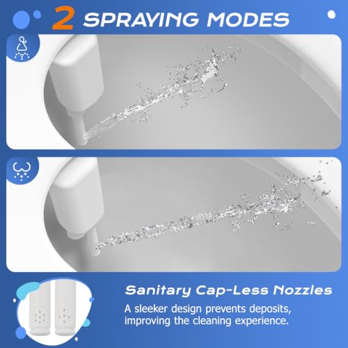 SAMODRA Ultra-Slim Hygienic Bidet Attachment Dual Nozzles for Rear & Feminine Wash - Silver