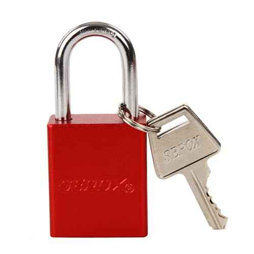 SEPOX¢ç Ultra-Durable Anti-Rust Outdoor Padlock - Red Aluminum 38mm 1-1/2" with Long Shackle & 3 Big Keys Ideal for Gate, Storage, Locker, Fence & Lock-Out, High Security
