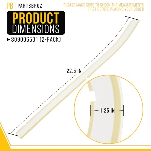 PartsBroz 809006501 Dishwasher Bottom Door Gasket - 2 Pack for Frigidaire/Kenmore/Crosley