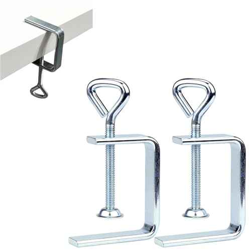 Woodworking C-Clamp, 2PCS Stainless Steel Heavy Duty Clamps for Welding, Wide Jaw 2" Desk Bench Dog Hole Clamp for Wood Edge Clamps