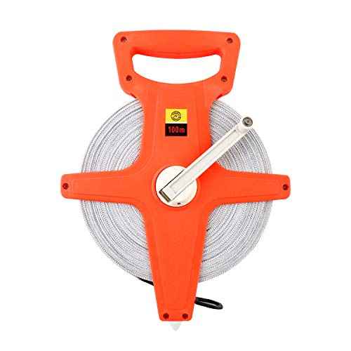 QWORK Tape Measure, 1/2" x 330' Open Reel Dual Sided Fiberglass Tape Measure for Engineer, Yard and Field, Measuring Tape