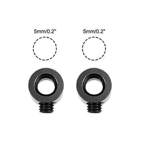 uxcell 5mm Bore Drill Stop, Drill Bit Depth Holder, Set Screw Style, Black Oxide Carbon Steel, Pack of 2