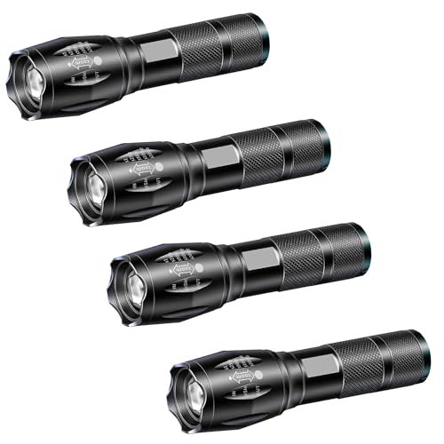 LED Flashlights - High Lumen Mini Tactical Flashlights with 5 Modes, Zoomable Beam, Water-Resistant Design for Camping, Outdoor, and Home Use (4)