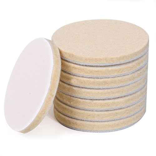 8 PCS 3 Inch Wool Felt Polishing Pad, Buffing Pads Wool Polishing Disc for Orbital Sander (3 Inch Small Size)