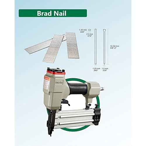 meite 18 Gauge Brad Nails, 2-Inch 18GA Brad Nails, Galvanized Nail Gun Nails for Pneumatic, Electric Brad Nailer Gun (5,000 Counts)