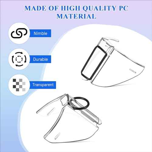 Clip On Safety Side Shields for Glasses (2 Pairs) - Universal Fit Eyeglass Protectors, Flexible & Comfortable Eye Protection for Small to Large Frames (Wire & Plastic)