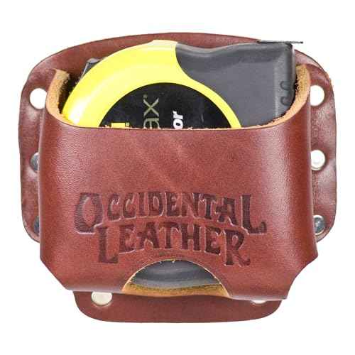 Occidental Leather Clip-On Tape Holster - Holds Up to a 30¡¯ Tape or 25¡¯ FatMax - Proprietary Steel Clip - Heirloom Quality Leather - Made in USA