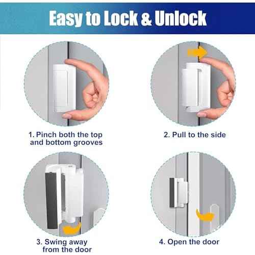 Door Reinforcement Lock Withstands 800lbs of Force - White Extra Proof Door Lock for Kids Safety with 8 Screws Prevents Unauthorized Entry, Add a Door Security Lock for Home Safety & Privacy
