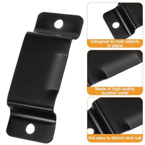 12Pcs Black Tap Measure Clips, Metal Tape Holder Clips, Bench Belt Universal Tool with Screws Stainless Steel Tool, Hanger Storage Dock for Mount Drill Power Measures and Belt Clip, Black