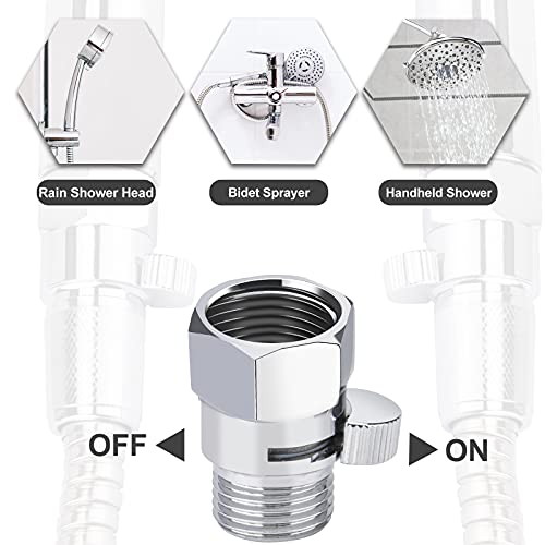 MAYYAYA Black Brass Shower Head Flow Control Valve - NPT1/2 Metal Shut-off
