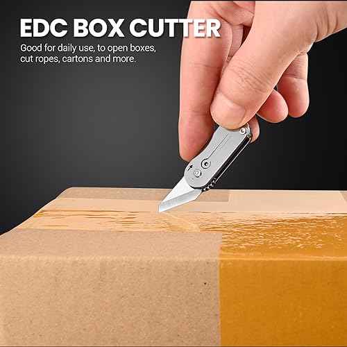 EDC Small Pocket Knife for Men, Cool Mini Folding Knife Box Cutter with Unique Design, Little Tiny Knife for Every Day Carry, Small Gift for Women Men