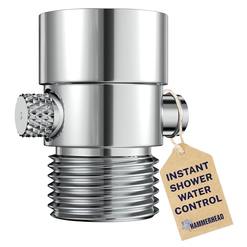 HammerHead Chrome Metal Shower Head Shut Off Valve | Water-Saving Flow Restrictor