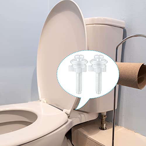 Jetec 2 Pack White Toilet Seat Screws Kit - Plastic Bolts, Nuts & Washers for Replacement