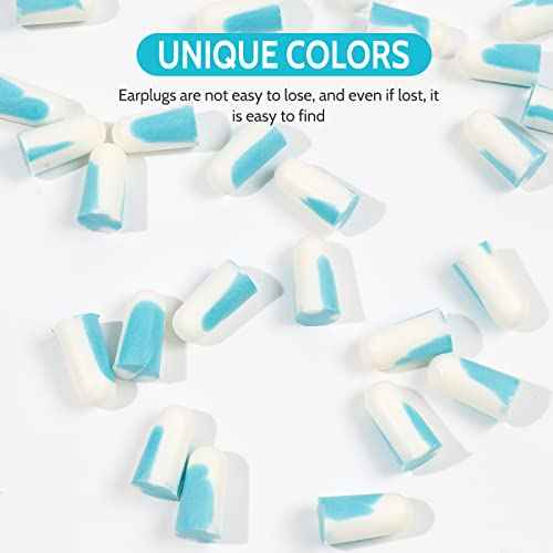 LYSIAN Ultra Soft Foam Ear Plugs for Sleeping Noise Cancelling -10 Box Value Pack - 38dB Noise Reduction Earplug for Sleep,Snoring, Work, Plane Loud Noise, Sky White Blue