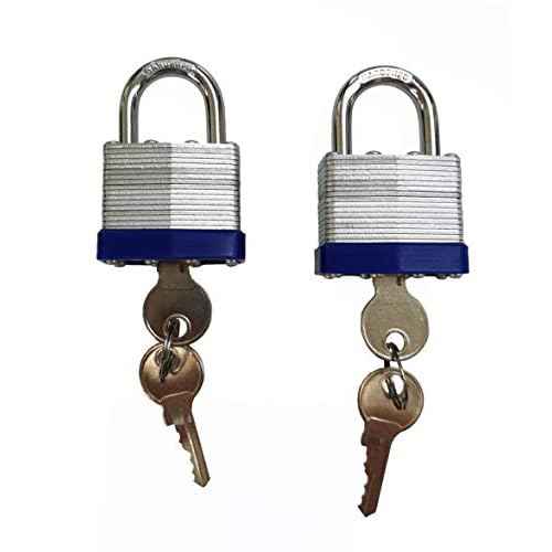 Laminated Steel Key Lock, 1-9/16 in. Wide Body, 2 Padlocks Keyed Alike