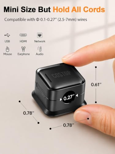Costop 9 Pack Magnetic Cable Clips for Wire Management, Black