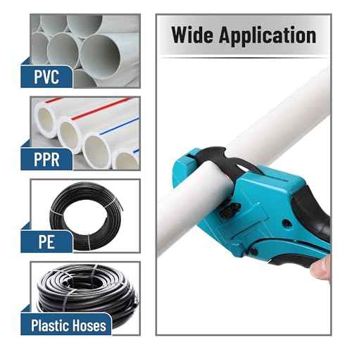 Bates- PVC Pipe Cutter, Cuts up to 1-5/8", Teal Blue Ratcheting PVC Pipe Cutter Tool with 1 Spare Blade, Pipe Cutters PVC Pipe Shears, Plastic Pipe Cutter, PEX Pipe Cutter, PVC Cutter Tool