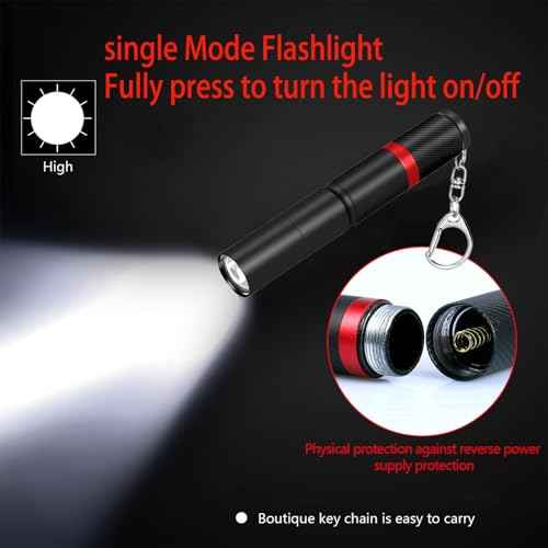 3 Pack Small Mini LED Keychain Flashlight, Single Mode AAA Battery Flashlights Portable Bulk EDC (Everyday Carry) Pen Flash Light, Key Chain Pen Flashlights for Work, Emergency, Pocket