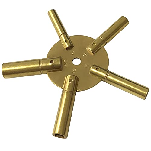 Jewellers Tools Clock Key Set with Winged Brass Spider & Star Pair, Sizes 2-11