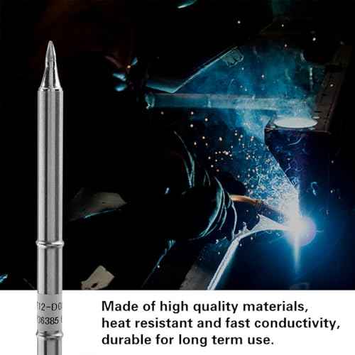 T12 Series Soldering Iron Tips, Stainless Steel Soldering Tips, Copper Solder Tips, Soldering Station Tip Welding Tool Replacement for FX-951 Rework Station (T12-D08)