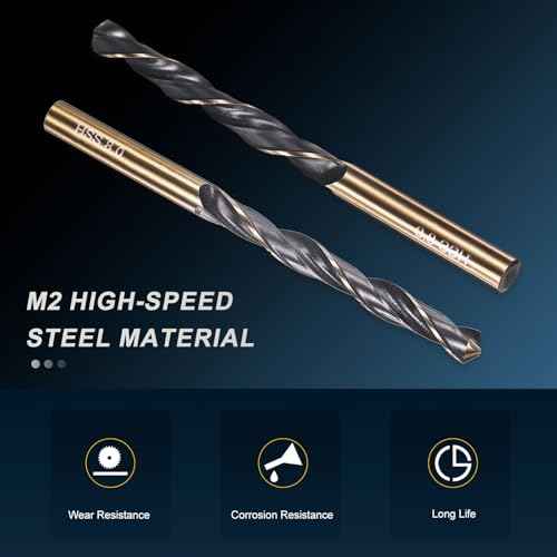 PATIKIL 8mm Drill Bit, Jobber Straight Shank M2 High-Speed Steel 118¡Æ Nitriding Black and Gold Finish for Stainless Steel Hard Metal - 2 Pack