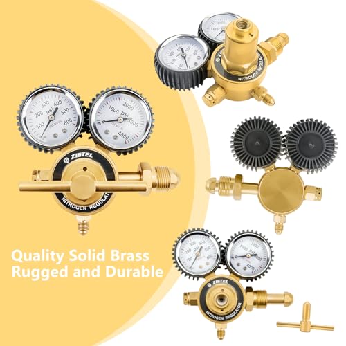 Nitrogen Regulator 0-600PSI Delivery Pressure CGA580 Inlet Connection and 1/4'' Male Flare Outlet Connection, Nitrogen Tank Regulator