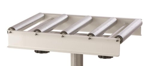 Adjustable Roller Table Stand HTC HRT-10 Super Duty Conveyor Feed Stand With 5 Ball Bearing Rollers , White