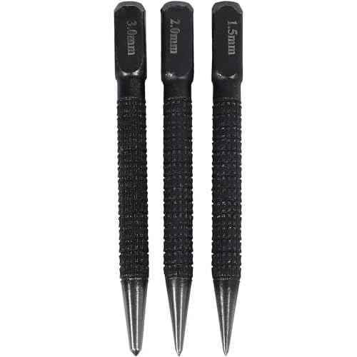 3Pcs Black High-carbon Steel Center Punch Set 10cm Non Center Punch For Alloy Steel Metal Wood Marking Drilling Tool Center Punches Punches Hand Tools