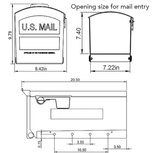 Architectural Mailboxes Patriot Plastic Post Mount Mailbox, Compatibility Code E, GMB505BAM, Black, Medium Capacity