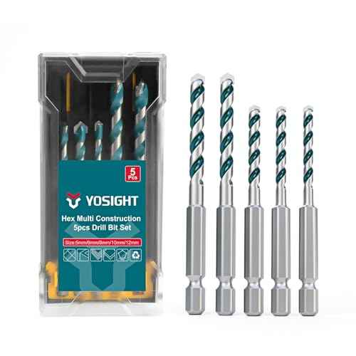 Concrete Drill Bit Set, Carbide Brick Drill Bit, Cement Drill Bit Set for Impact Driver, Tools for Brick Concrete Stone Metal Wood Plastic